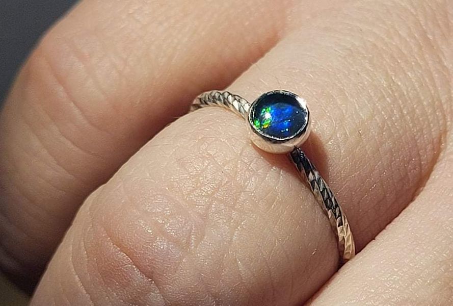 Opal stacker ring.