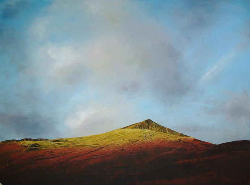 Dave Roberts pastel painting, Dawn Light Moel Hebog