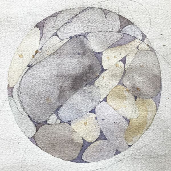 River Rocks Dala Art - Chris Carter Artist - Watercolor Mixing Beautiful Warms and Cool Neutrals