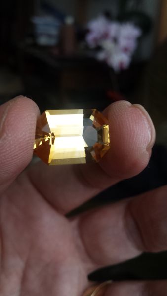 Large citrine emerald cut