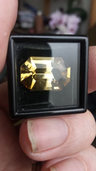 Large citrine emerald cut