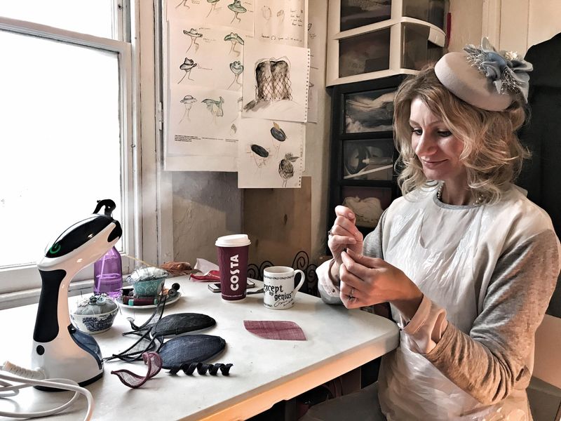 Elena Shvab Millinery, Fascinator Hat Workshop, putting details together
