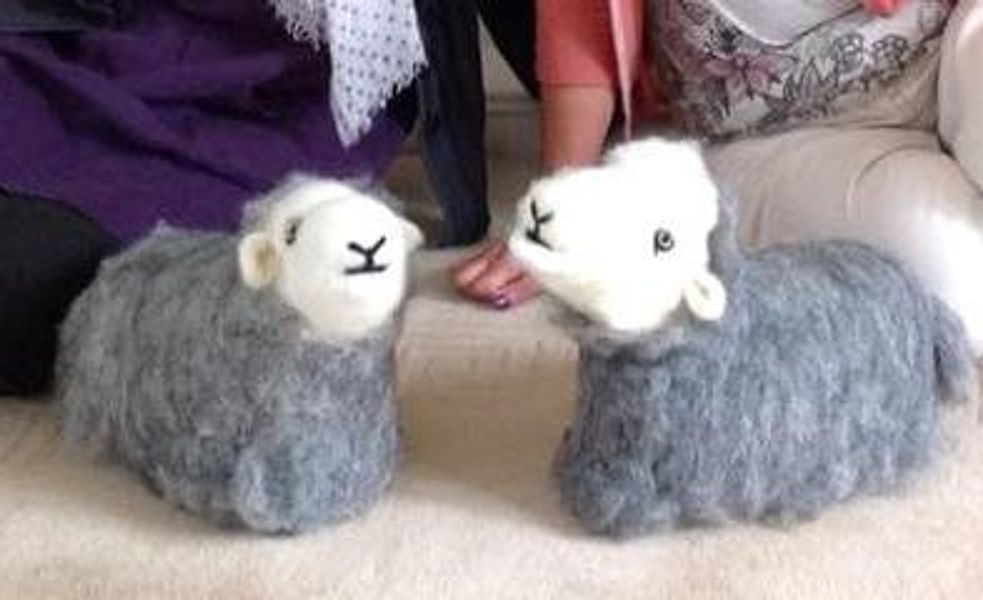 Herdwick Doorstops in Needlefelt with Annis McGowan - a Quirky Workshop at Greystoke Cycle Cafe