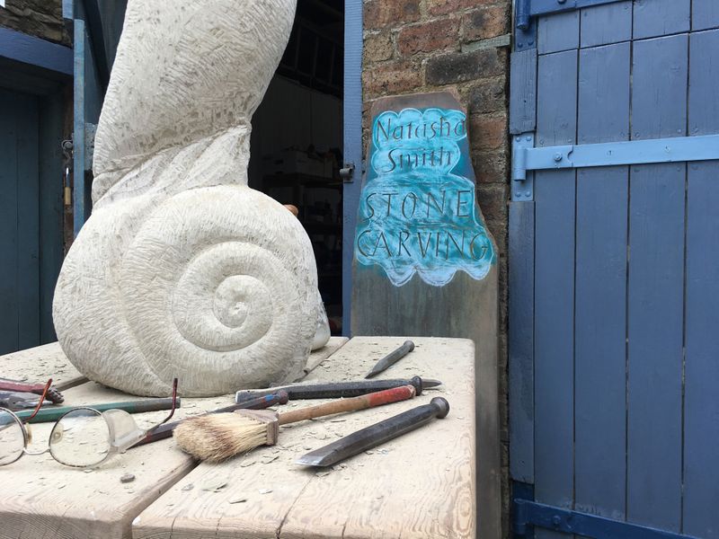 carving outside the workshop