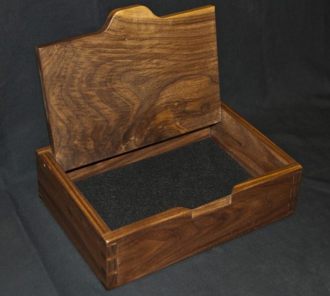 Walnut box lined with felt