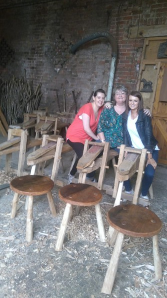 stool making course - happy participants!
