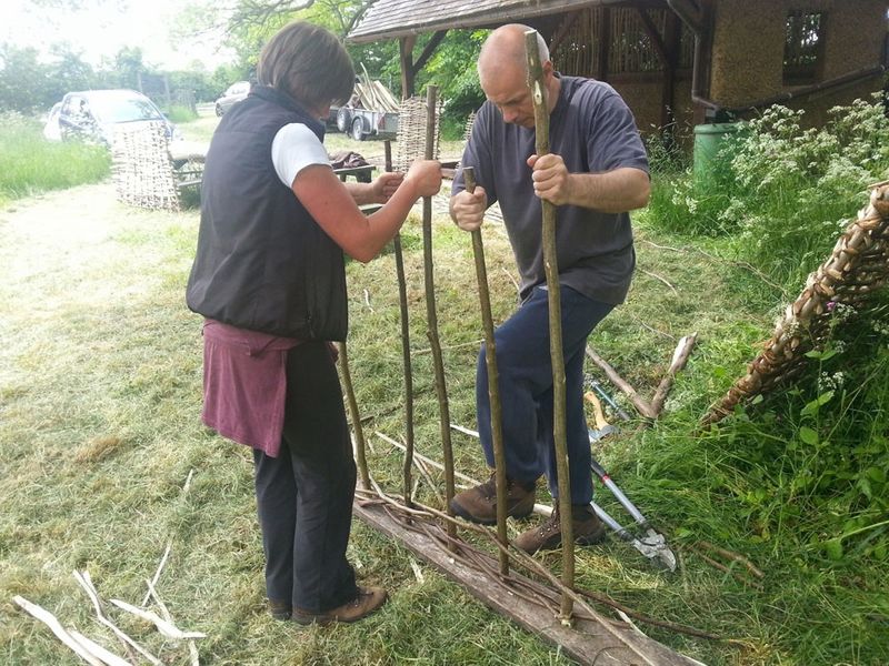 Hazel hurdle making at Greenwood Days