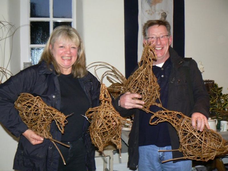 Willow Weaving Hares, Hens and Cockerels with Phil Bradley - A Quirky Workshop at Greystoke Cycle Cafe