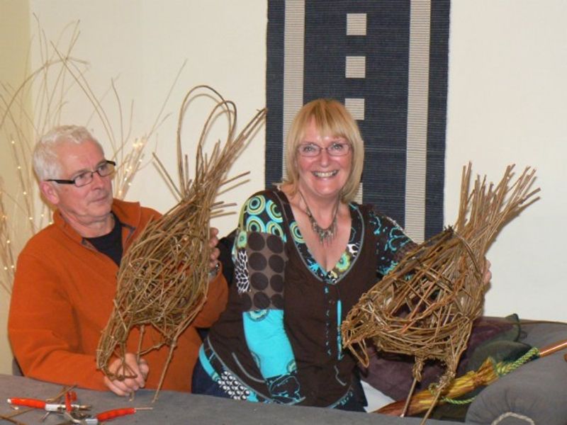 Willow Weaving Hares, Hens and Cockerels with Phil Bradley - A Quirky Workshop at Greystoke Cycle Cafe