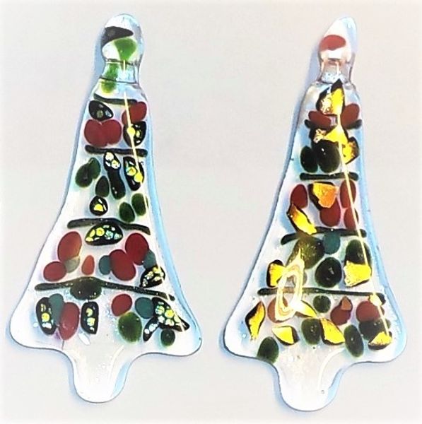 Fused Glass hanging Christmas Trees