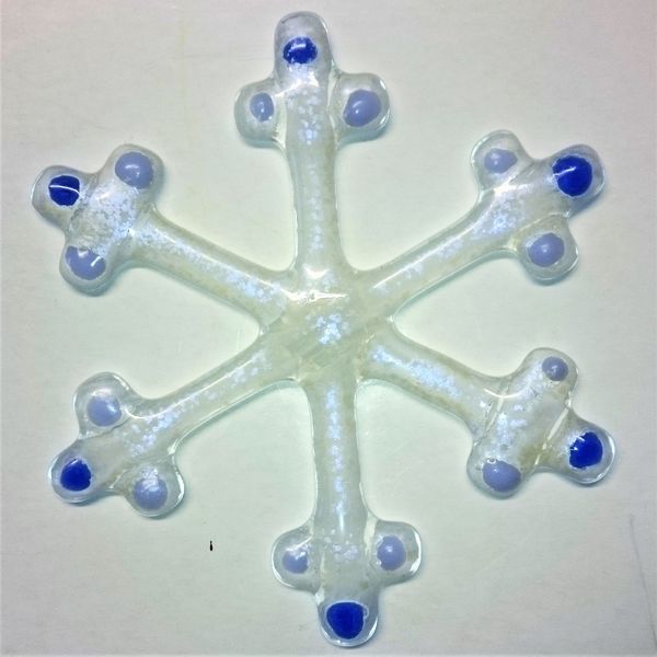 Fused Glass hanging snow flake