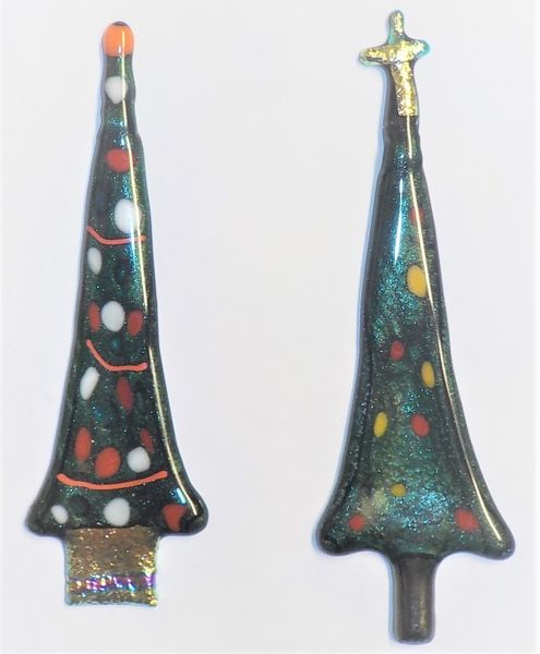 Fused Glass hanging Christmas Trees