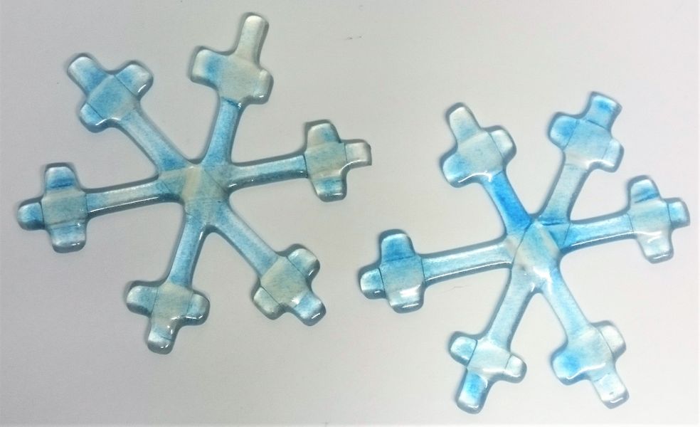 Fused Glass hanging snow flakes