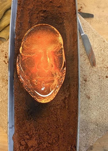 Sand casting at blowfish Glass in Hertford, Hertfordshire