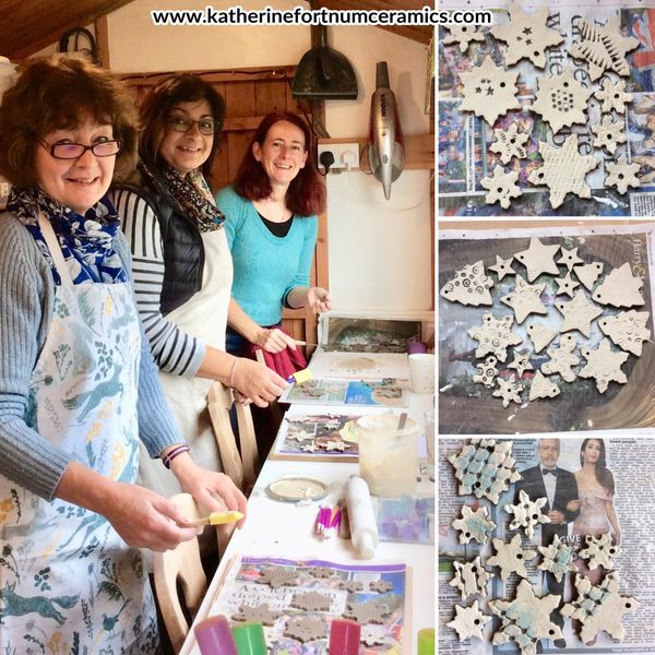 Christmas garland group workshop 30-11-18, at Katherine Fortnum Ceramics