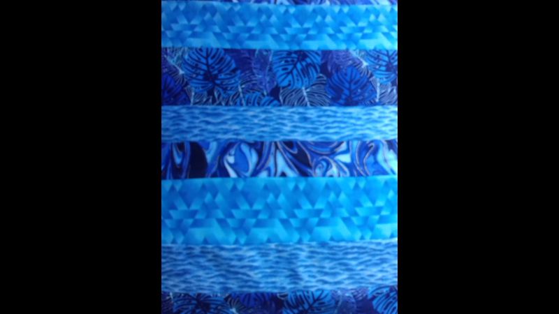 Blue Patchwork Strip Piece Work