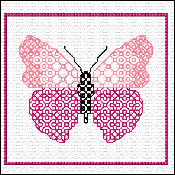 DoodleCraft Pink Butterfly Coaster
