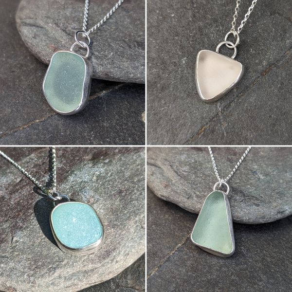 Make your own sea glass necklace.