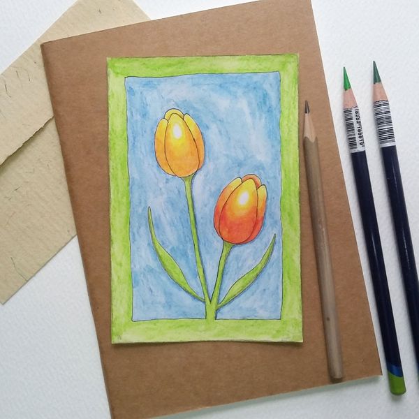 How to draw simple tulips
