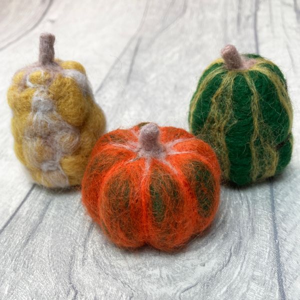 Pumpkins Needle Felting Kit DIY Needle Felting Wool Decorations 
