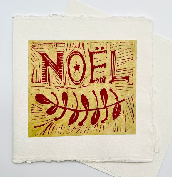 Noel handprinted Christmas cards