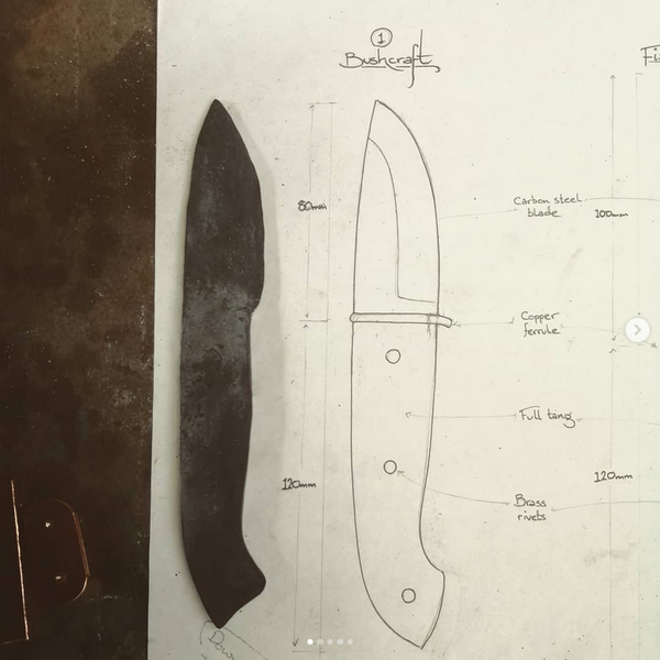 Rough forging the initial blade shape to the drawing