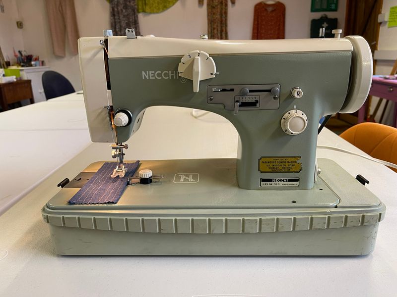 A vintage Necchi sewing machine