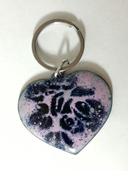 Enamelled copper key fob