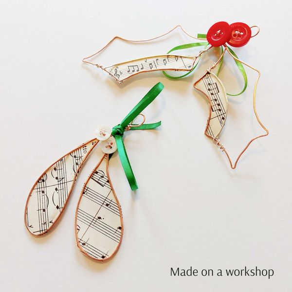 Created on a wire Christmas decoration workshop with Judith Brown