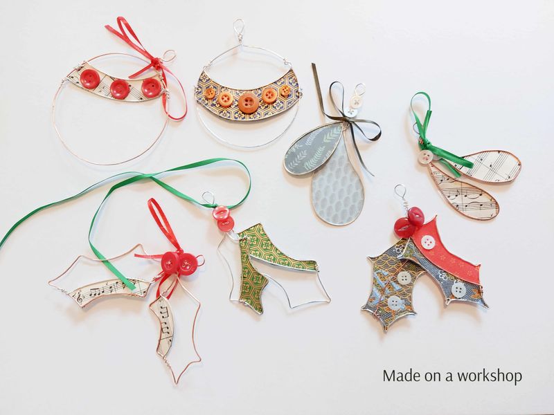 Created on a wire Christmas decoration workshop with Judith Brown