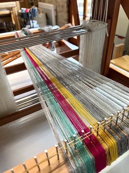 Winding the warp on the back beam