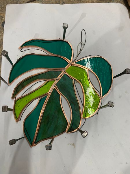 Monstera leaf ready for soldering