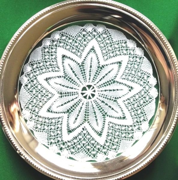 Torchon Lace - Mounted in Silver Tray