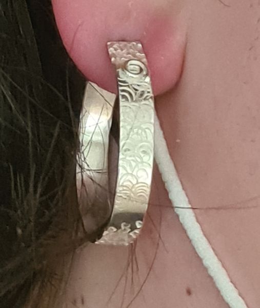 textured hoop earring