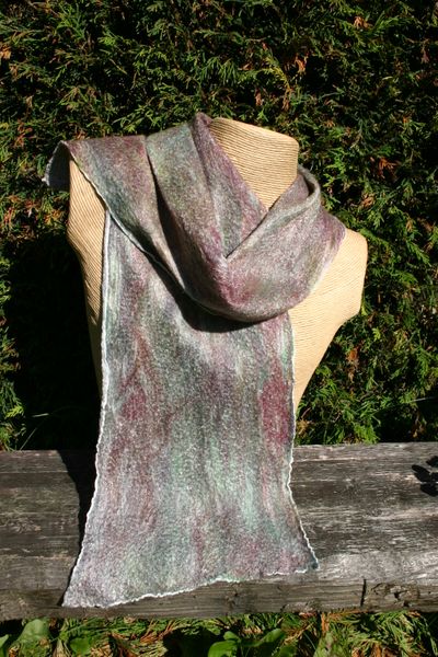 Felted scarf in earthy colours