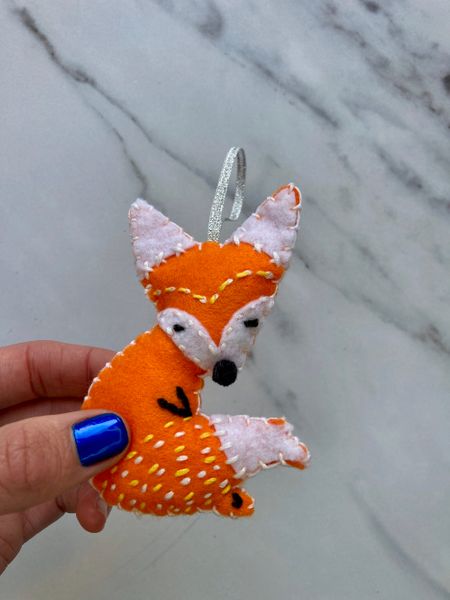 Felt fox ornament