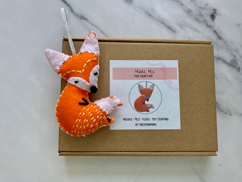 Felt fox ornament 