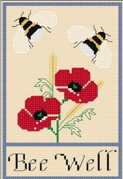 DoodleCraft Bee Well with Poppies card