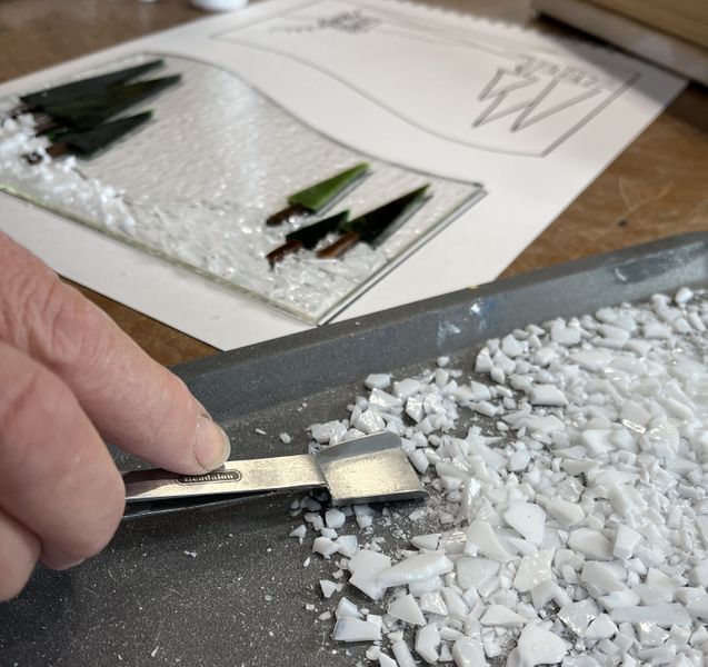 Use crushed glass to create texture