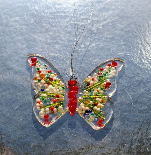 Red Dotty Butterfly Fused Glass Kit