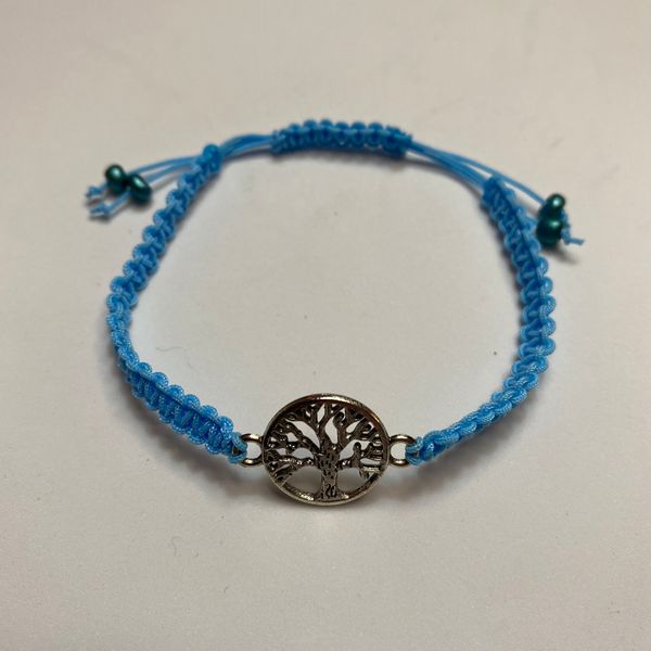 Blue macrame bracelet
