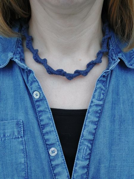 Macrame Twist Necklace in Blue