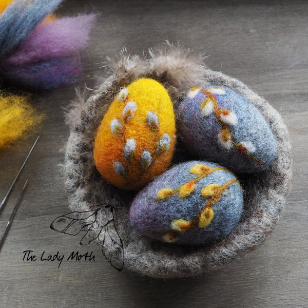 Eggs/nests - needle felted decorations