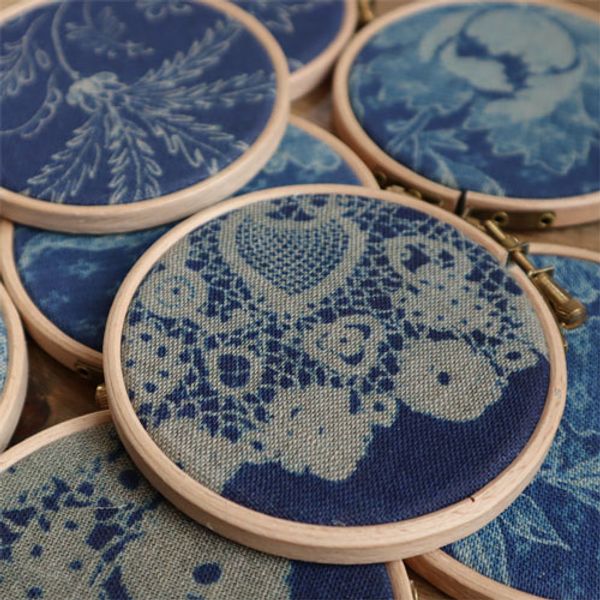 Cyanotype | Nottingham Heritage Embroidery Craft Kit : 3 Hoops