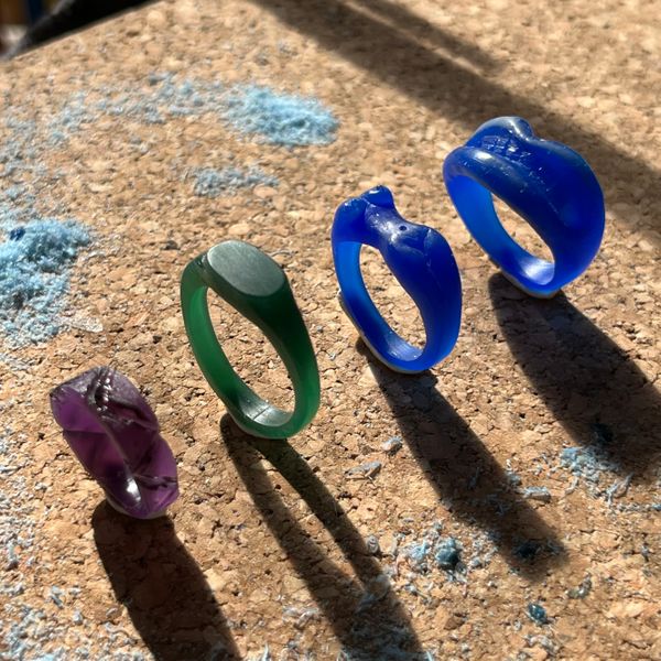 Rings made in the workshop before casting.