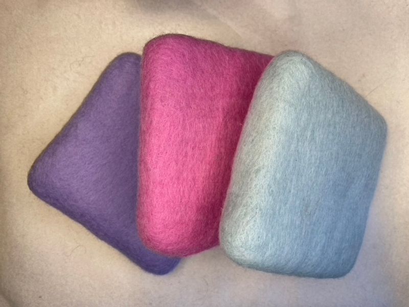 The 100% Wool Eco Mat - available in Duck Egg Blue, Rose or Lilac option. 