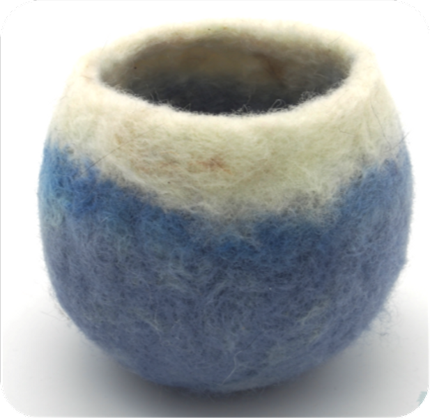 Wet felted bowl