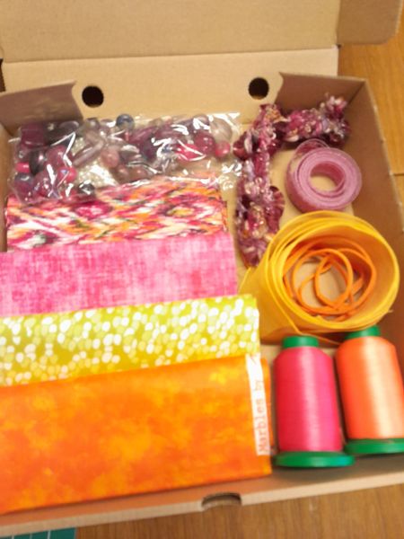 Stash collection Box of Fabric and threads