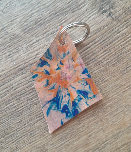 Even a scrap of leather can be made wonderful with marbling.