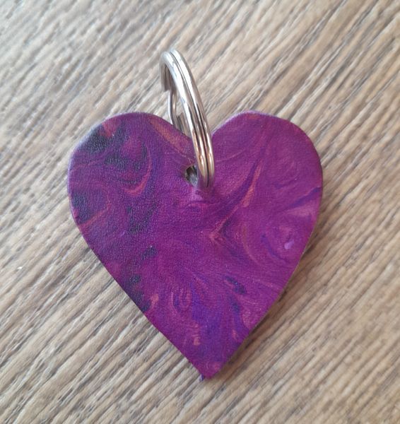 Heart Key Ring, one of many items you can make on this fun marbling workshop.
